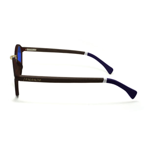 Gafas de sol PALO ALTO MARYLAND WOOD - Brazo marrón bambú / Revo marrón y azul y brazo blanco y azul oscuro
