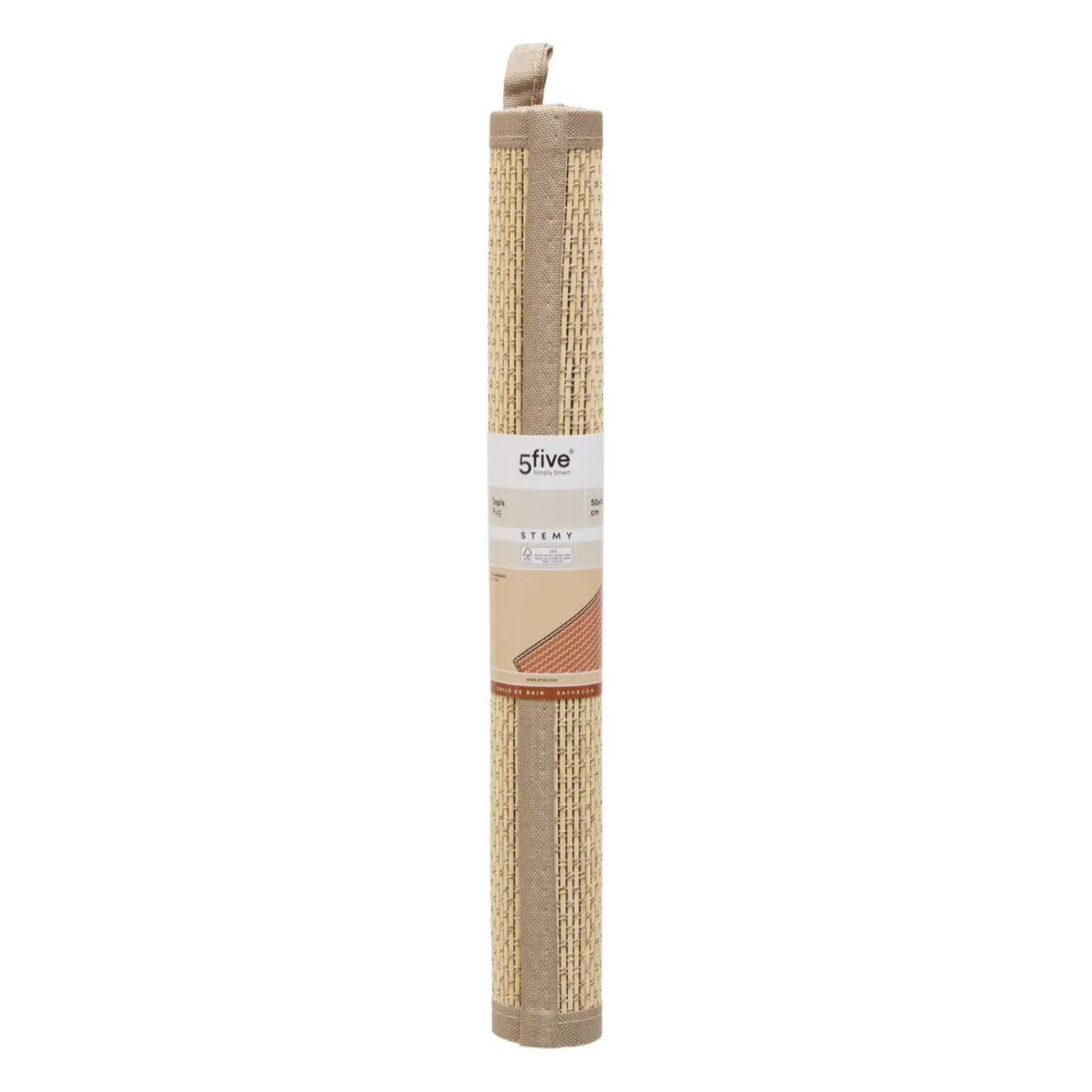 Tapis de bain texturé Stemy 50x80cm beige