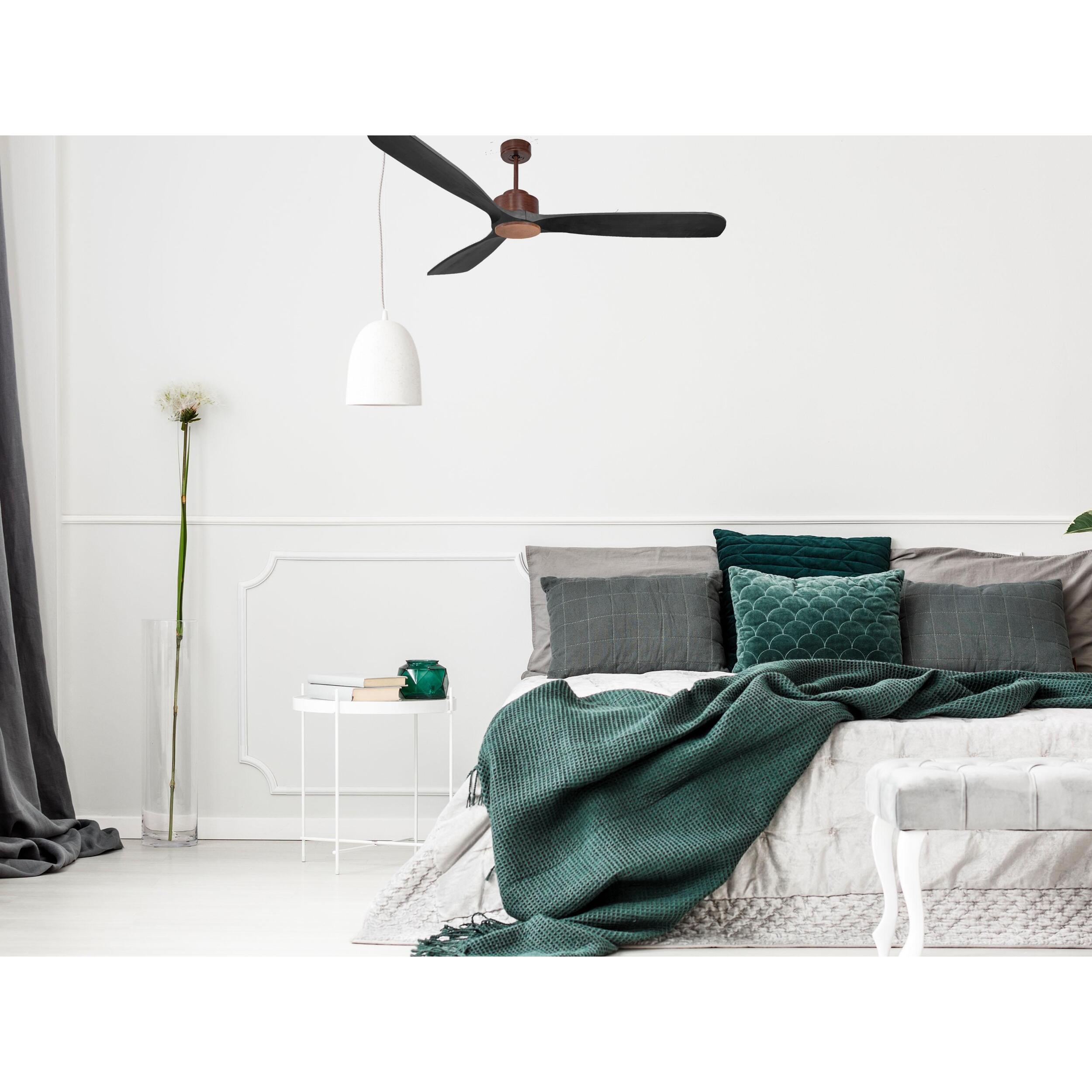 Ventilateur de plafond ø166 cm avec Wifi Réversible Hypersilence 40   W brun