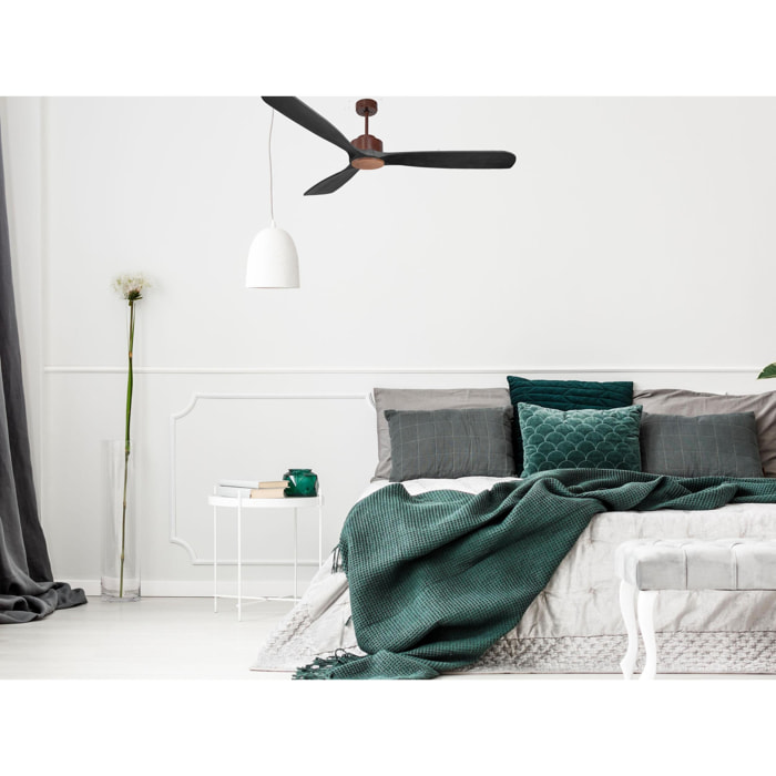 Ventilateur de plafond ø166 cm avec Wifi Réversible Hypersilence 40   W brun