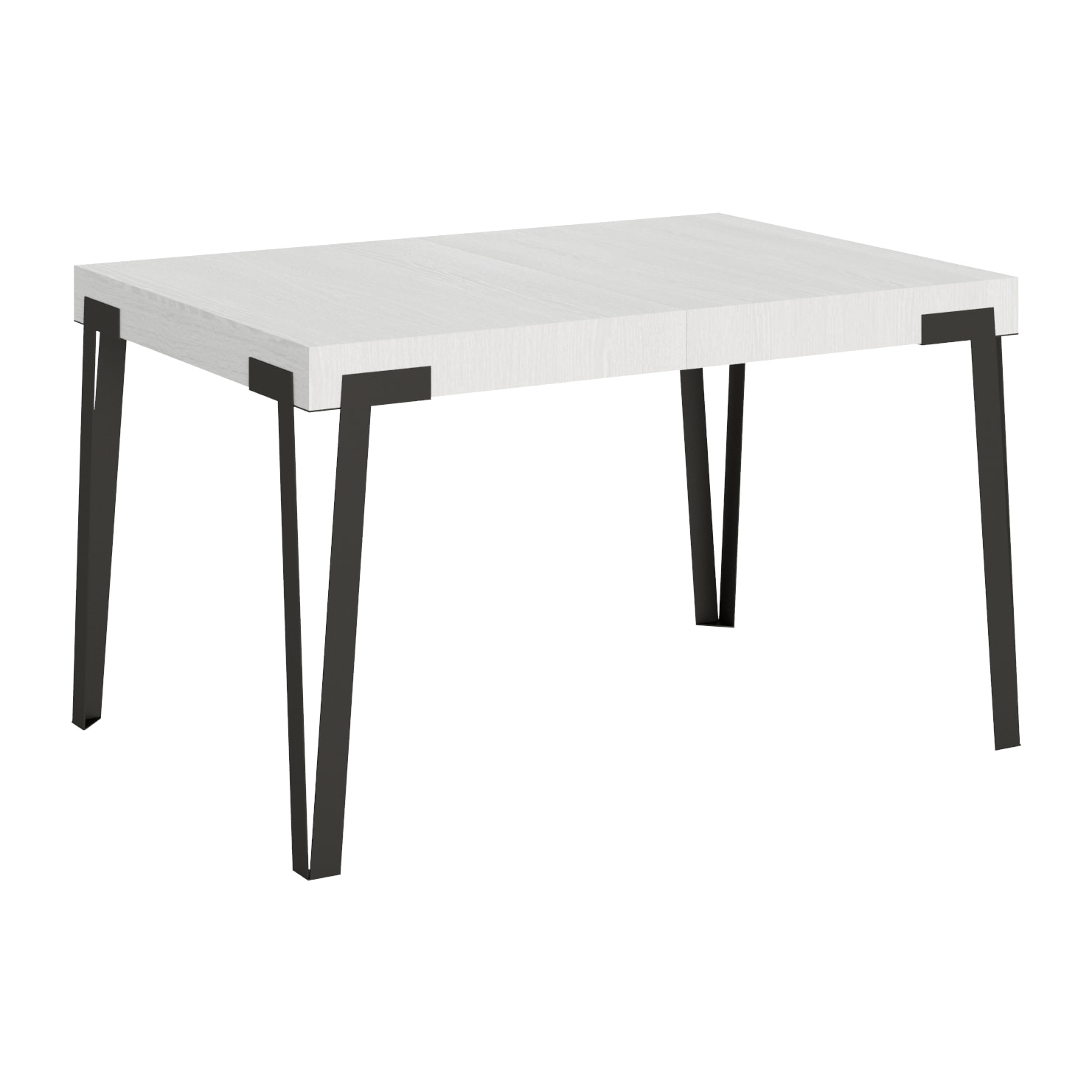 Table extensible 90x130/234 cm Rio Frêne Blanc cadre Anthracite