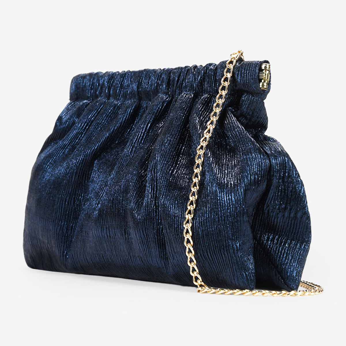 Bolso de fiesta azul con boquilla
