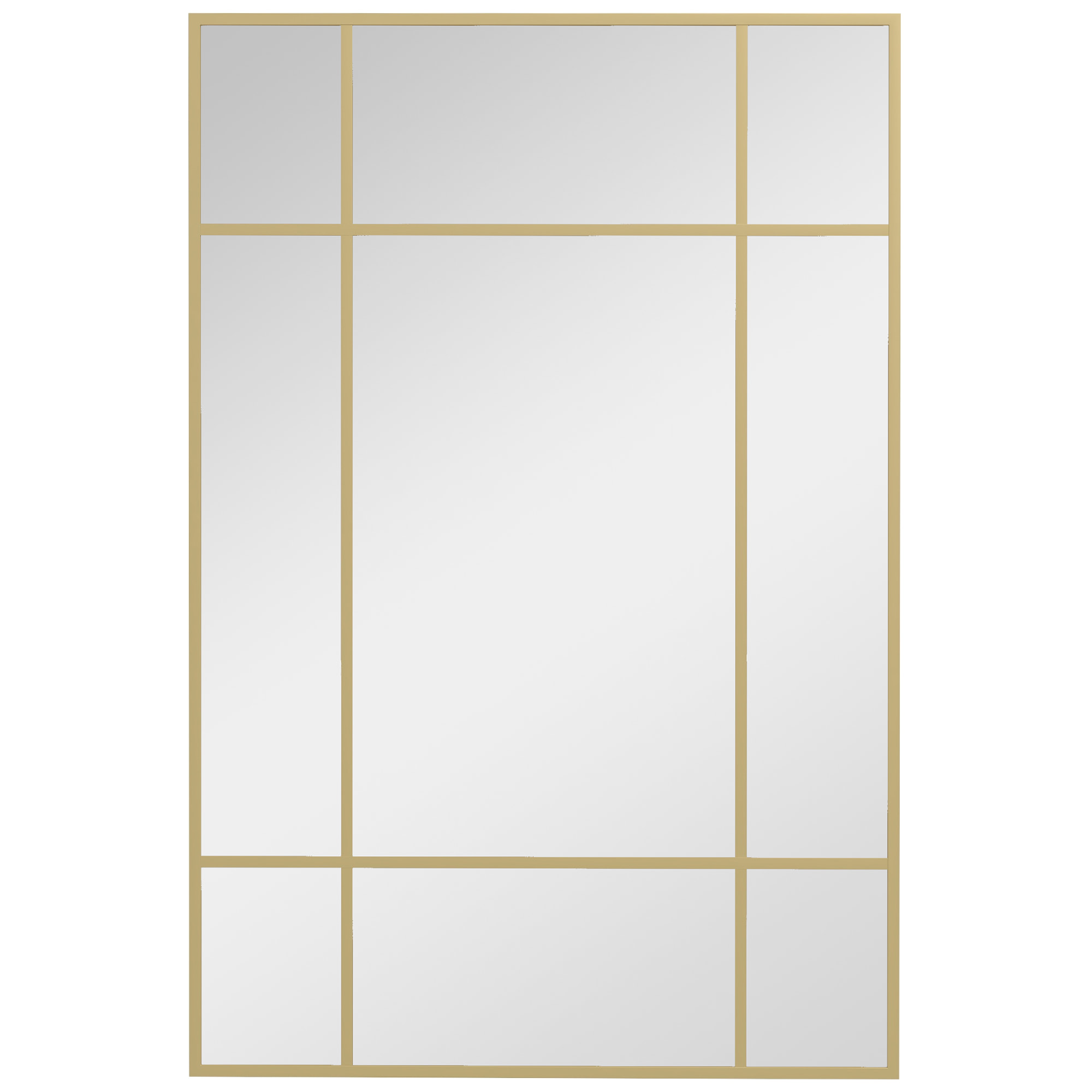 Espejo Rectangular de Pared Espejo de Ventana 90x60 cm con Marco de Metal Espejo Decorativo para Salón Dormitorio Entrada