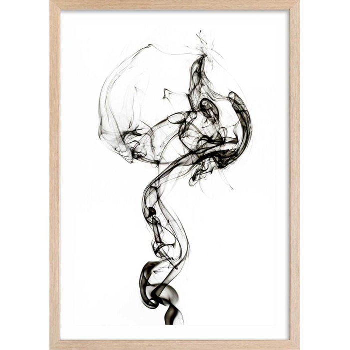 Poster black smoke medusa Affiche + cadre en bois - Chêne