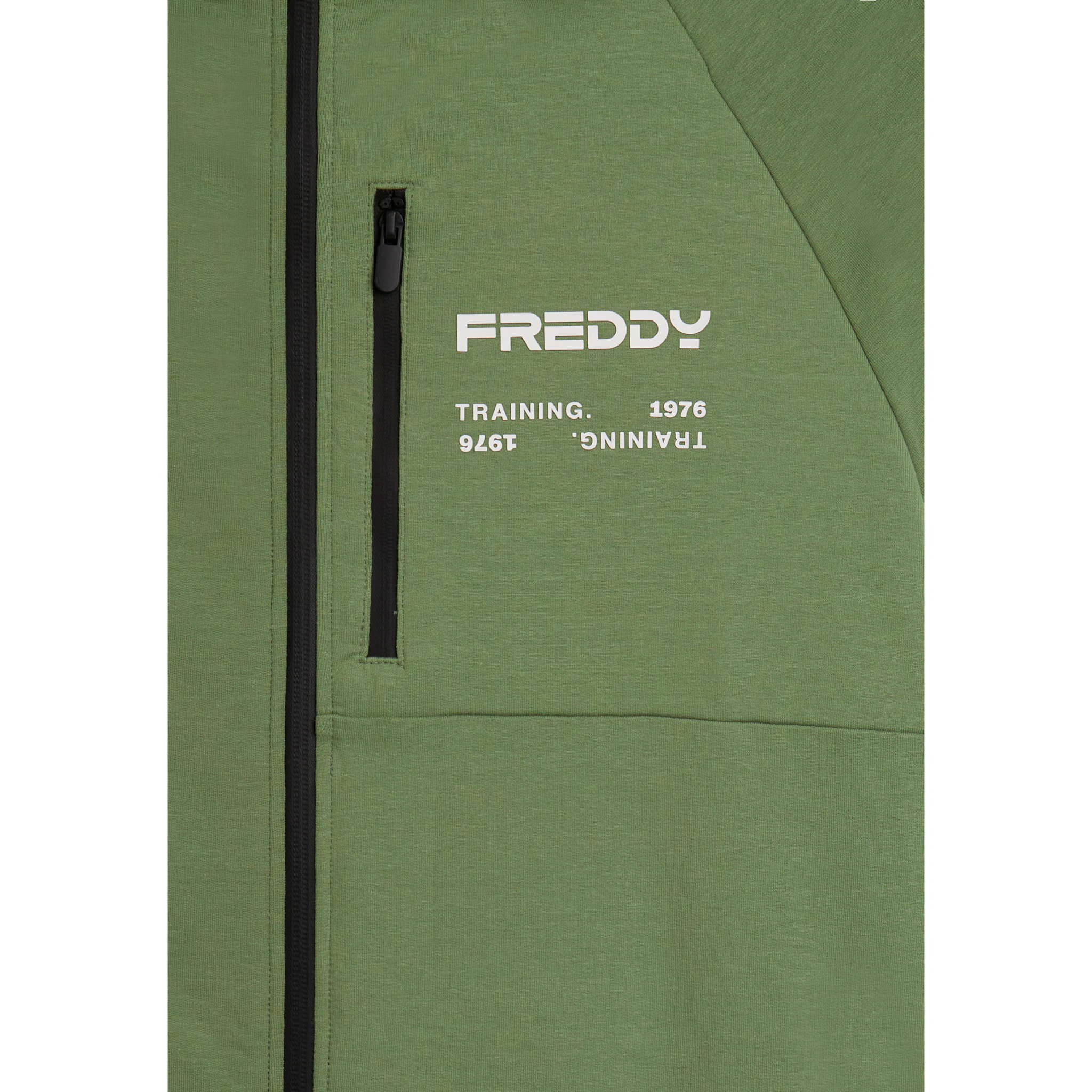 Tuta uomo in cotone Interlock con cappuccio e zip