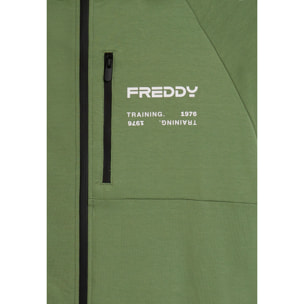 Tuta uomo in cotone Interlock con cappuccio e zip