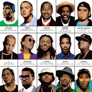 Affiche 50 x 70 cm - Legendary Rappers Chronology - Olivier Bourdereau