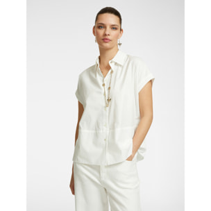 Elena Mirò - Camisa de algodón de verano. - Blanco