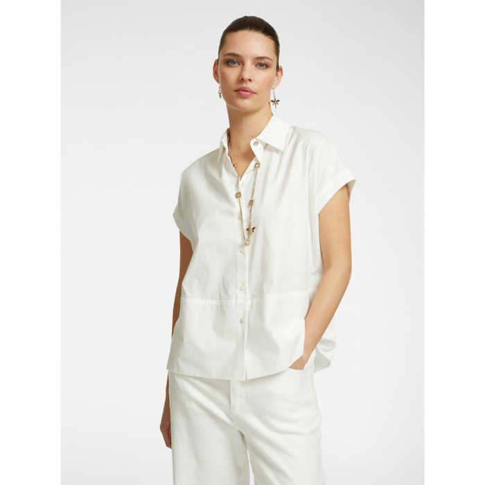Elena Mirò - Camisa de algodón de verano. - Blanco