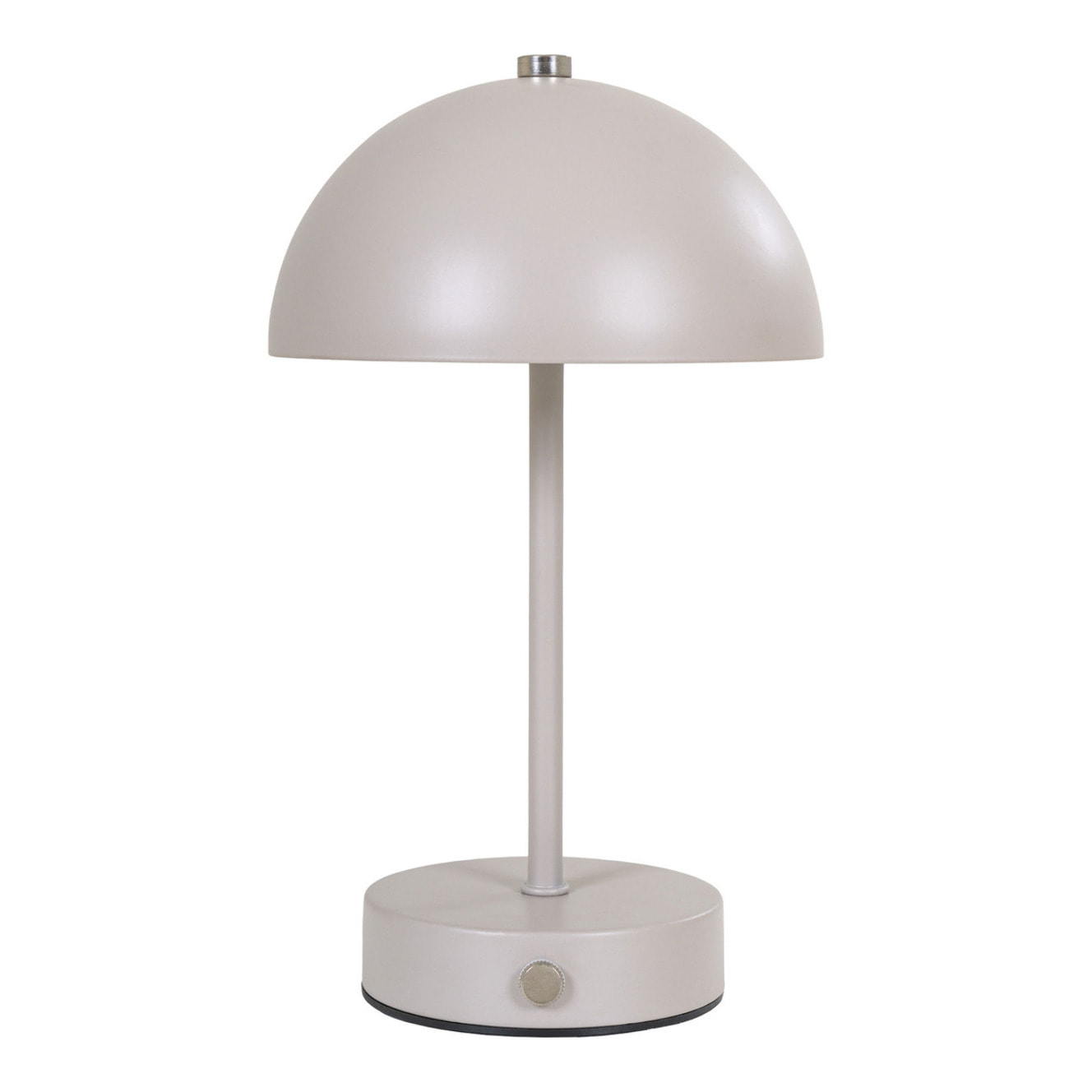 Lampada da tavolo Holt ricaricabile in metallo color sabbia e acciaio