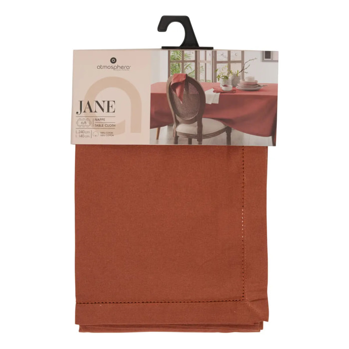 Nappe Jane 240x140cm terracotta en coton