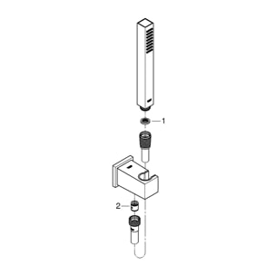 GROHE Euphoria Cube Stick avec pommeau de douche 1 jet, support mural et flexible SilverFlex 1.25m