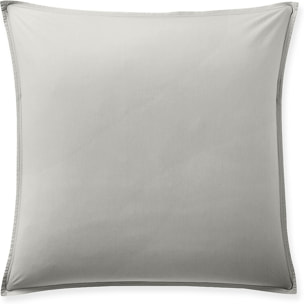 Paire de Taies D'oreiller Avec Volant 100% Percale De Coton Lavé Gris Perle