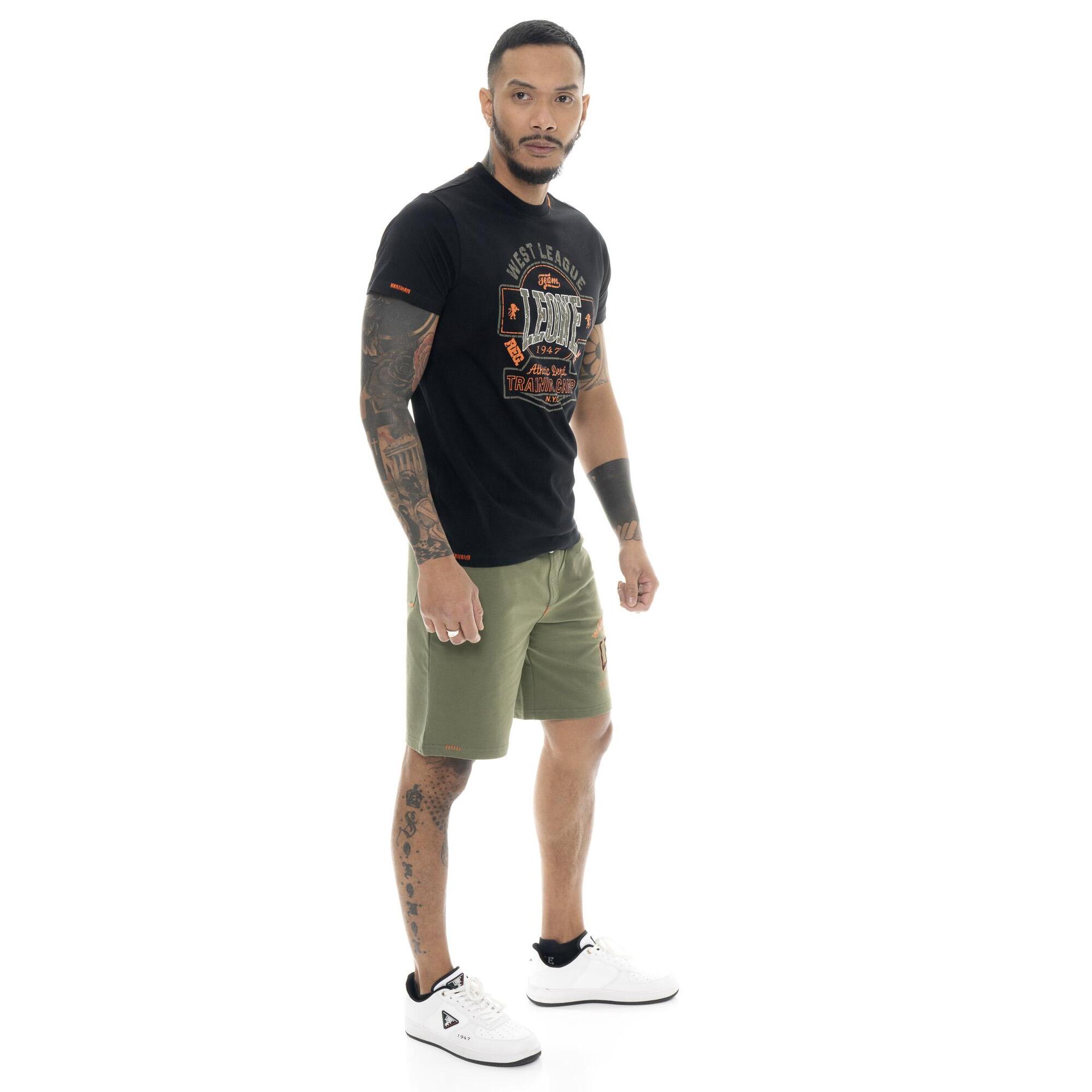 T-shirt da uomo a manica corta in cotone Leone Military 1947