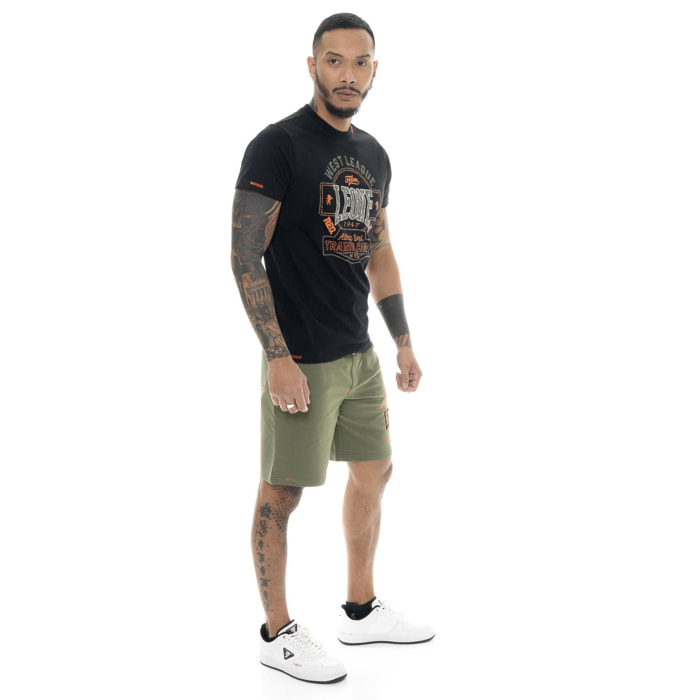 T-shirt da uomo a manica corta in cotone Leone Military 1947