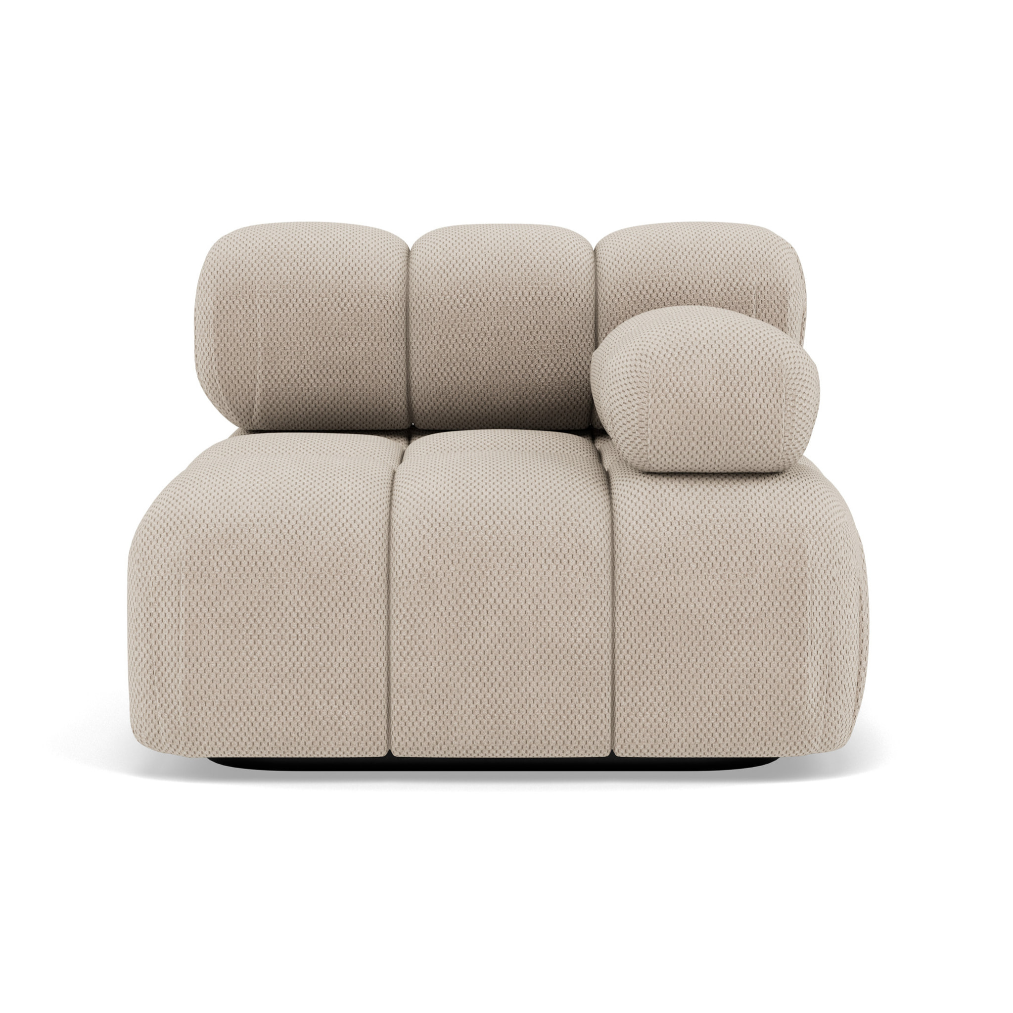 Ruby - module d'assise droit en velours texturé - Beige