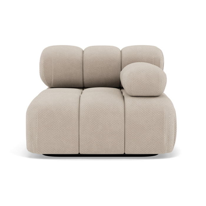 Ruby - module d'assise droit en velours texturé - Beige