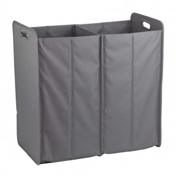 Panier à linge pliable en tissu gris - PAT