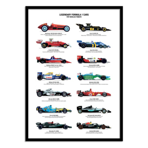 Affiche - Legendary Formula 1 Cars - Olivier Bourdereau