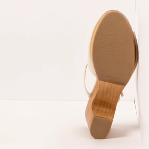 Sandalias con tacón S3273 NAPPA CREAM/ ST.LAURENT SANDAL color Cream