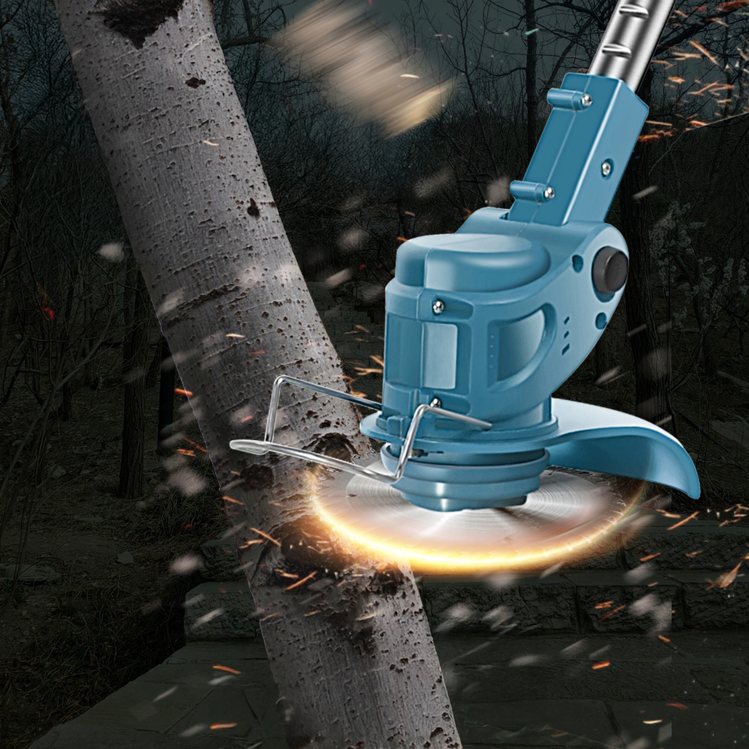 Desbrozadora 12V con 10000rpm, 400W de potencia y DOBLE BATERIA 4500mAh. 2 alturas.