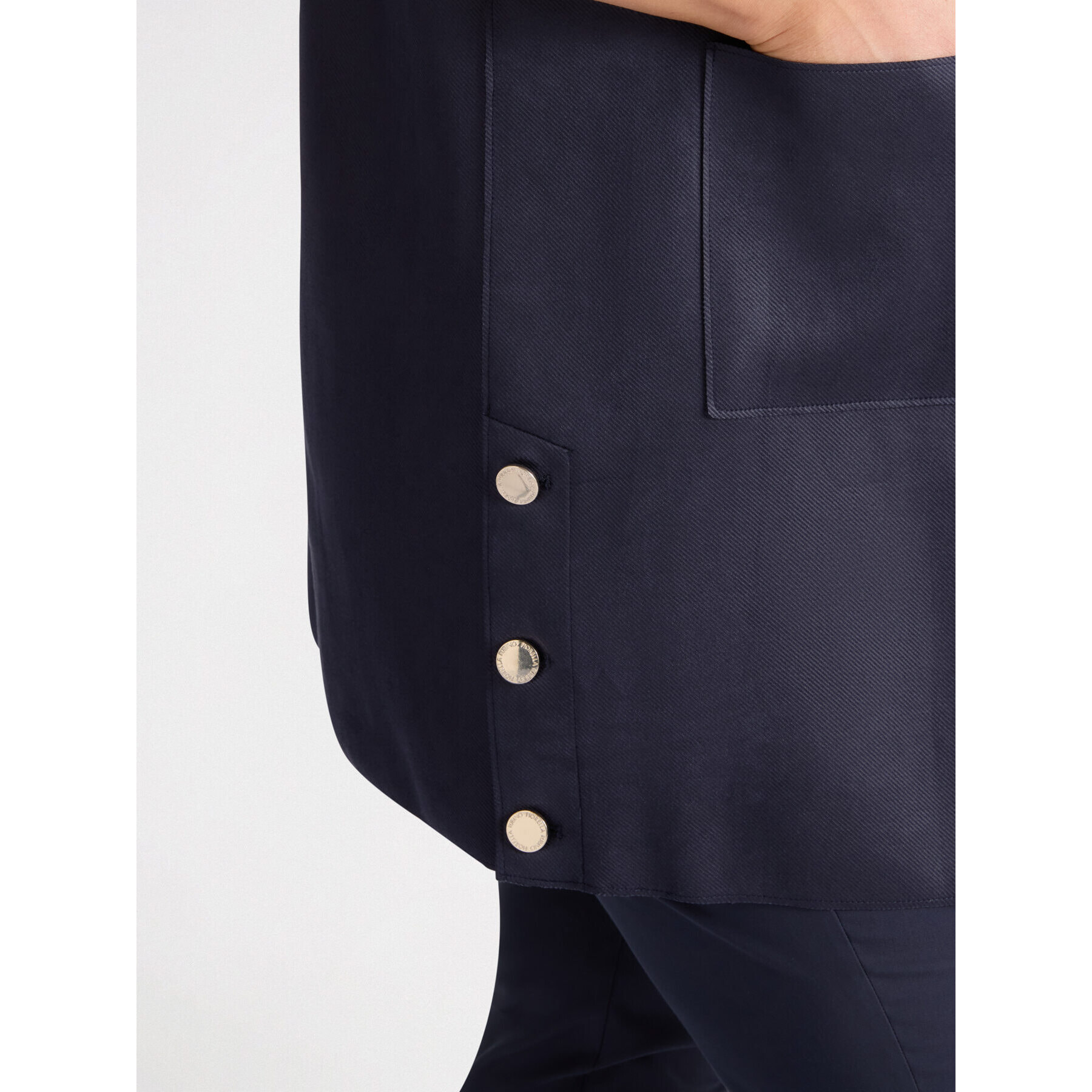 Fiorella Rubino - Gilet in tessuto effetto used - Blu