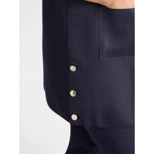 Fiorella Rubino - Gilet in tessuto effetto used - Blu