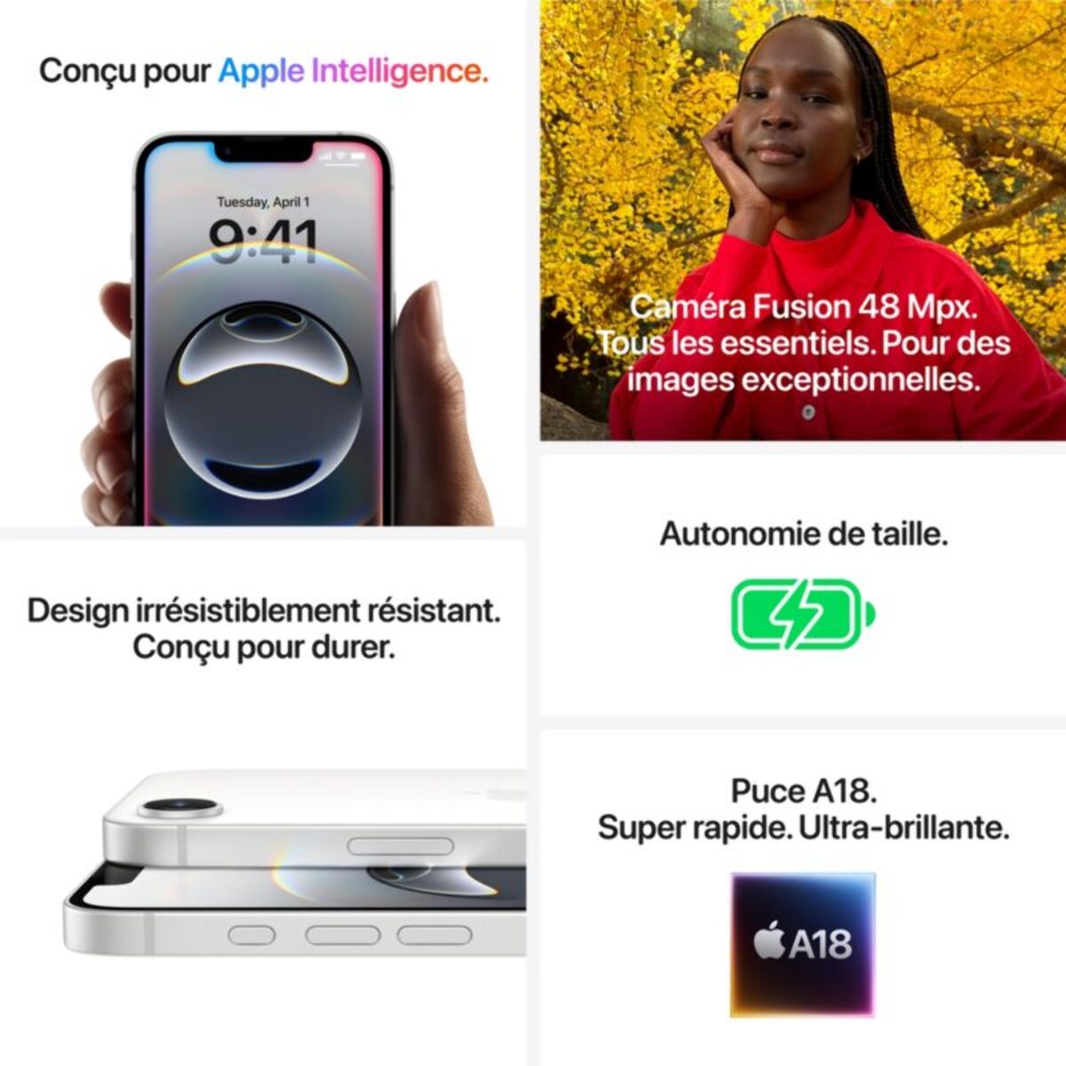 Smartphone APPLE iPhone 16e Blanc 512Go