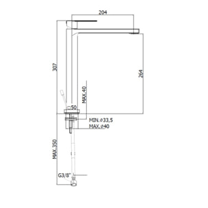 B-Way Mitigeur XL pour lavabo avec levier, Blanc mat