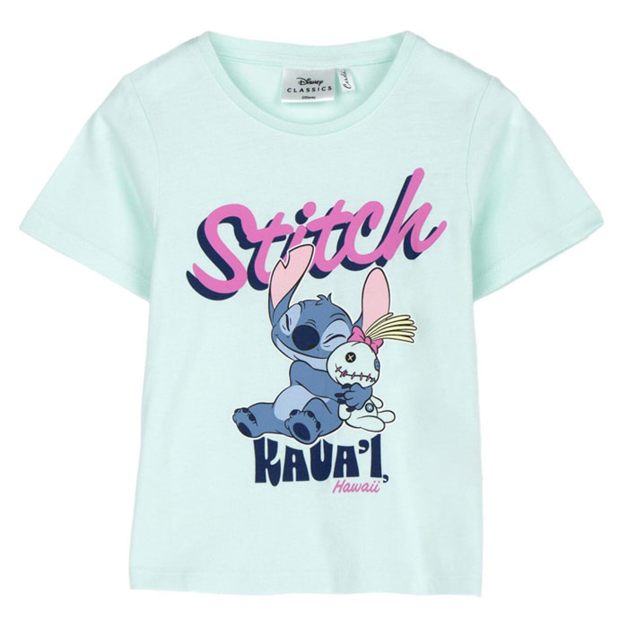 Camiseta Corta Stitch - Color Turquesa