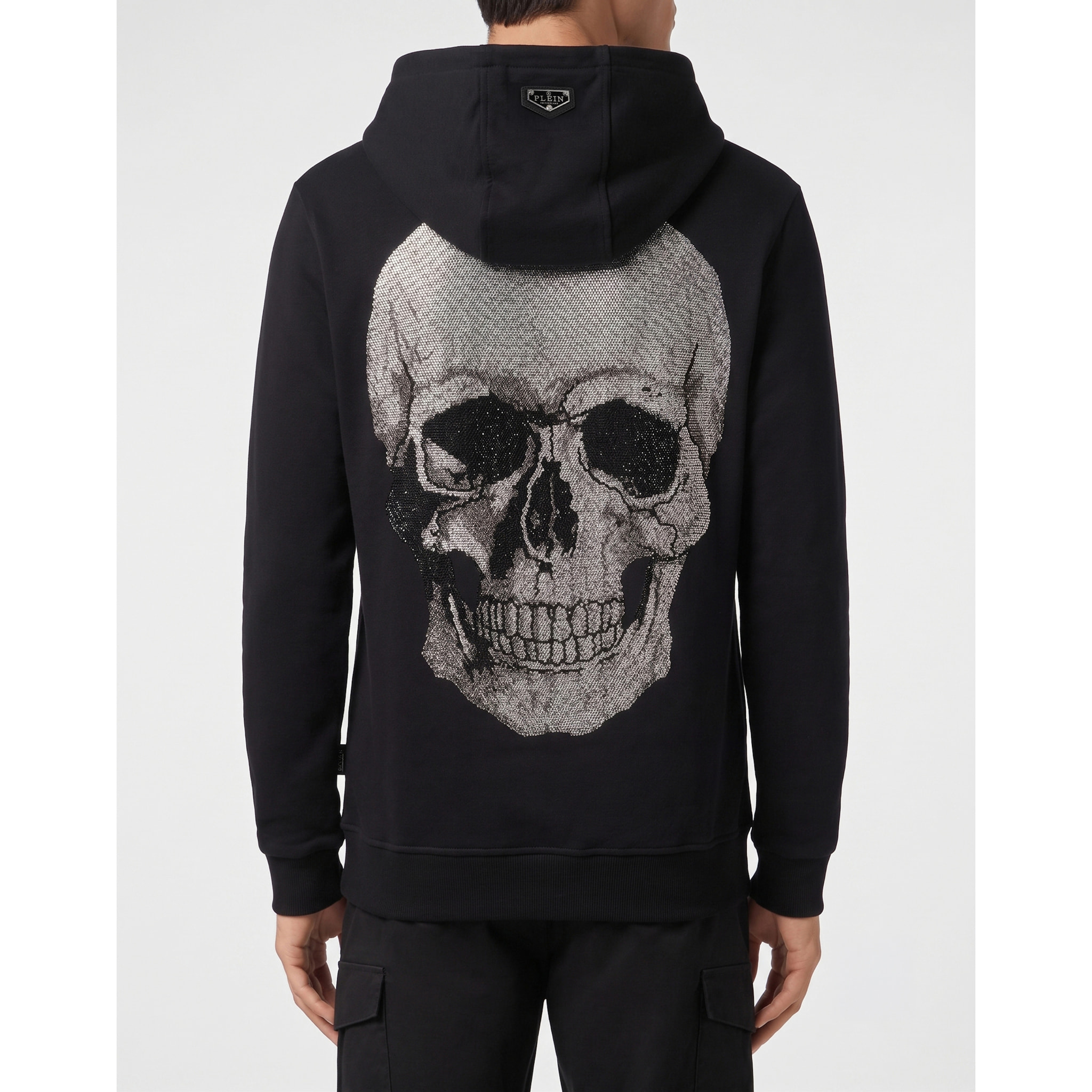 PHILIPP PLEIN Felpa con zip e cappuccio SKULL