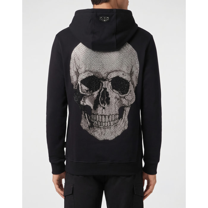 PHILIPP PLEIN Felpa con zip e cappuccio SKULL