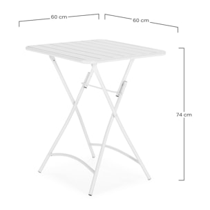 Mesa de Jardín Plegable Perla de Metal en Blanco