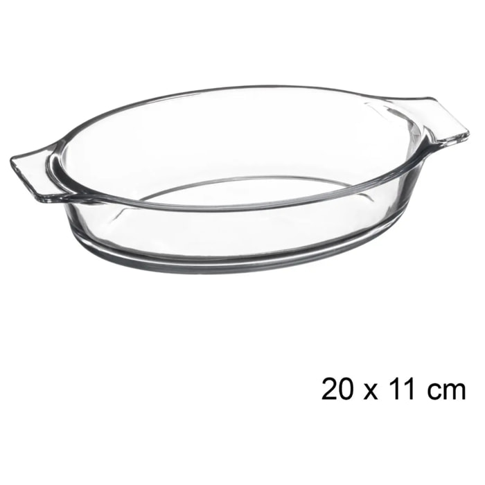 Petit Plat Ovale En Verre 20 cm Transparent