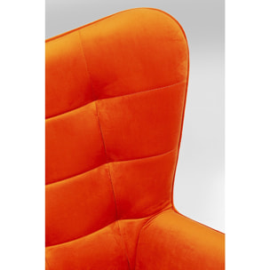 Fauteuil pivotant Oscar velours orange Kare Design