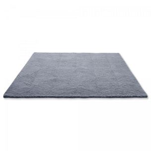 Tapis salon et chambre fait à la main en laine motif faux uni QUITA