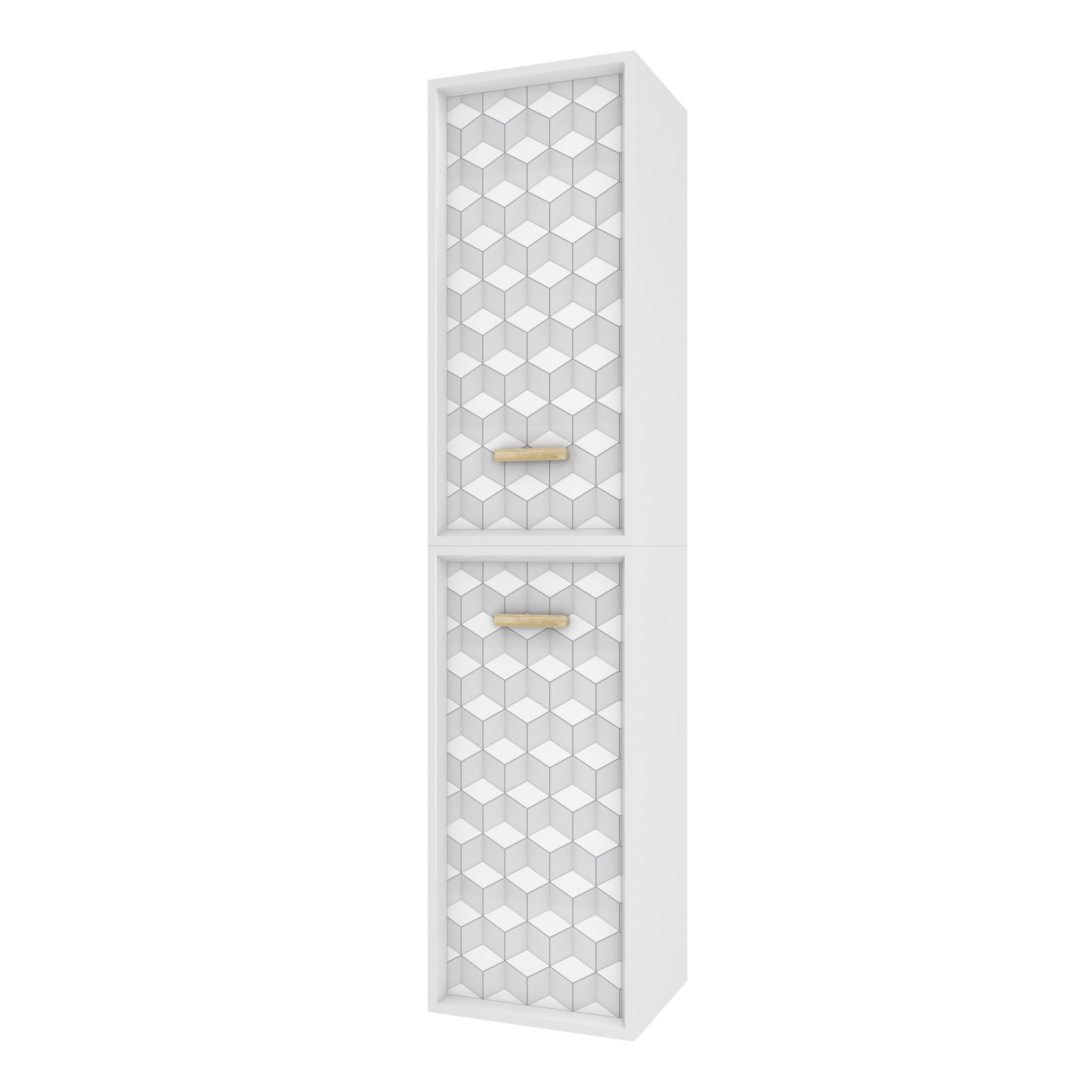 COLONNE DE SALLE DE BAIN SCANDINAVE BLANC A SUSPENDRE - H150xP25xL35cm - NORDIK TEGNINGER