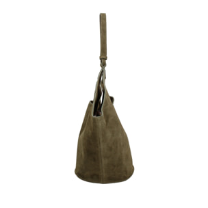 Borsa a spalla da donna - Modello Lisboa - Pelle Scamosciata - 27.0 x 38.0 x 21.5 cm