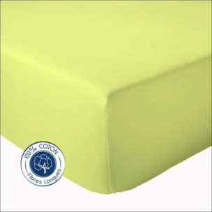 Drap Housse coton bonnet 23 cm fabriqué en France - Vert