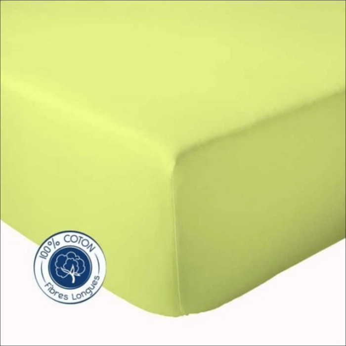 Drap Housse coton bonnet 23 cm fabriqué en France - Vert