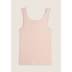 Canotta in jersey viscosa coated con scollo ampio