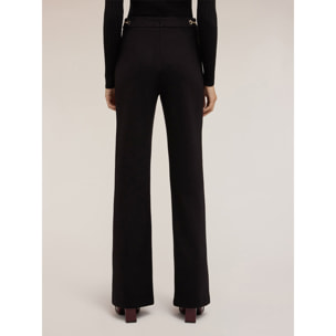 Motivi - Pantaloni flare con motivo occhielli - Nero