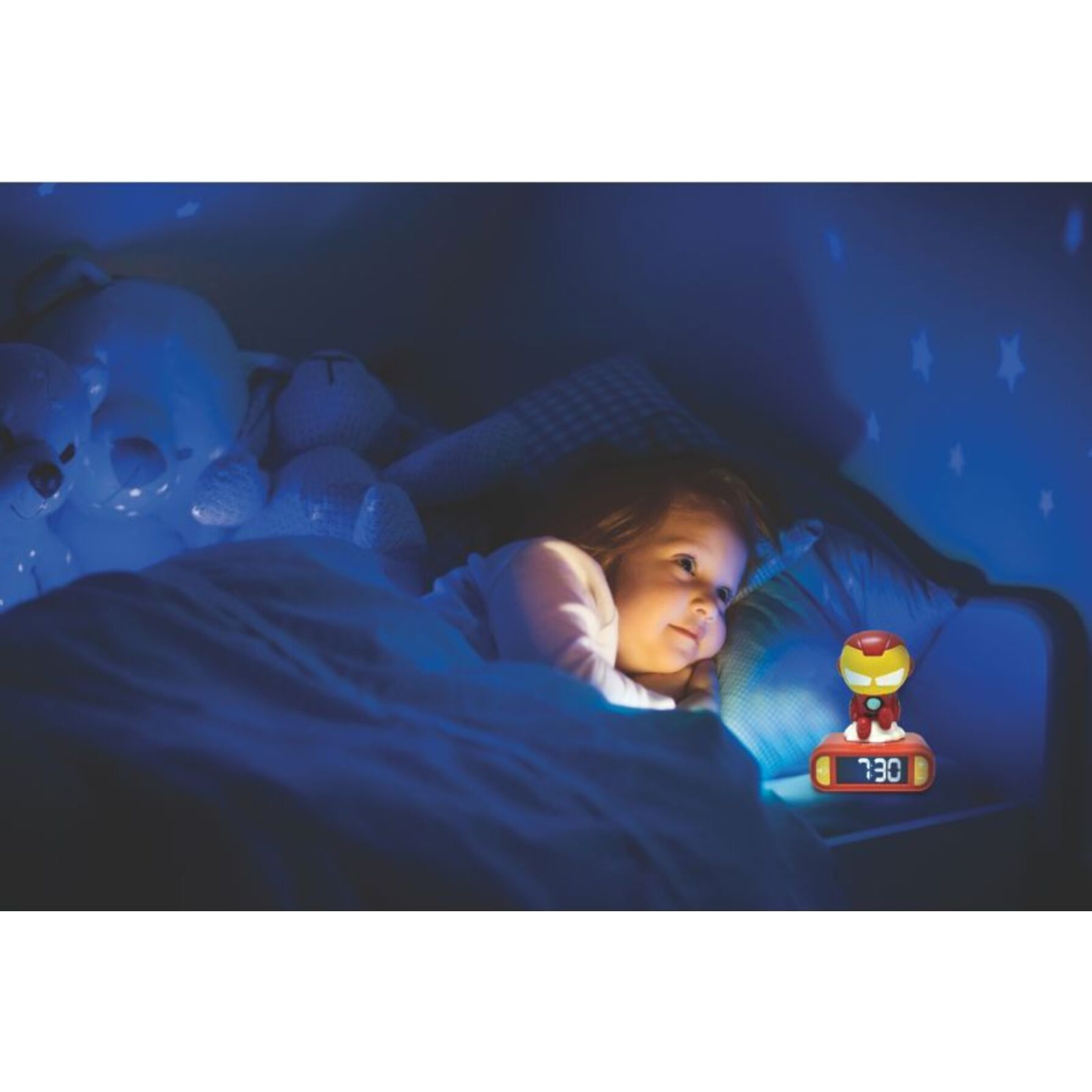 Réveil LEXIBOOK Veilleuse Iron Man 3D effets sonores