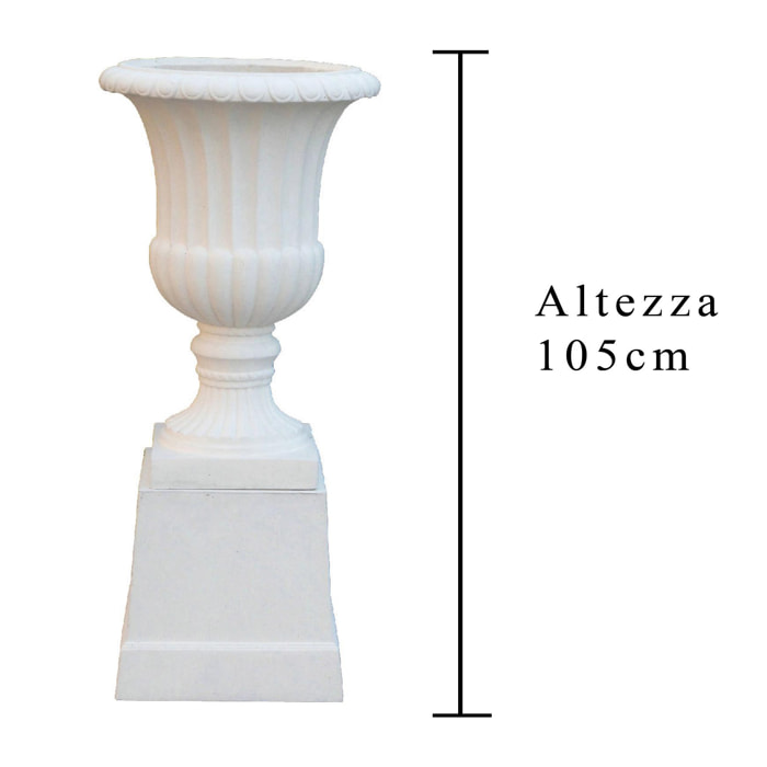 Set Vaso+Colonna. Misure 46X70 - Pezzi 1 - Pezzi 1 - 46X105X46cm - Colore: Bianco - Bianchi Dino