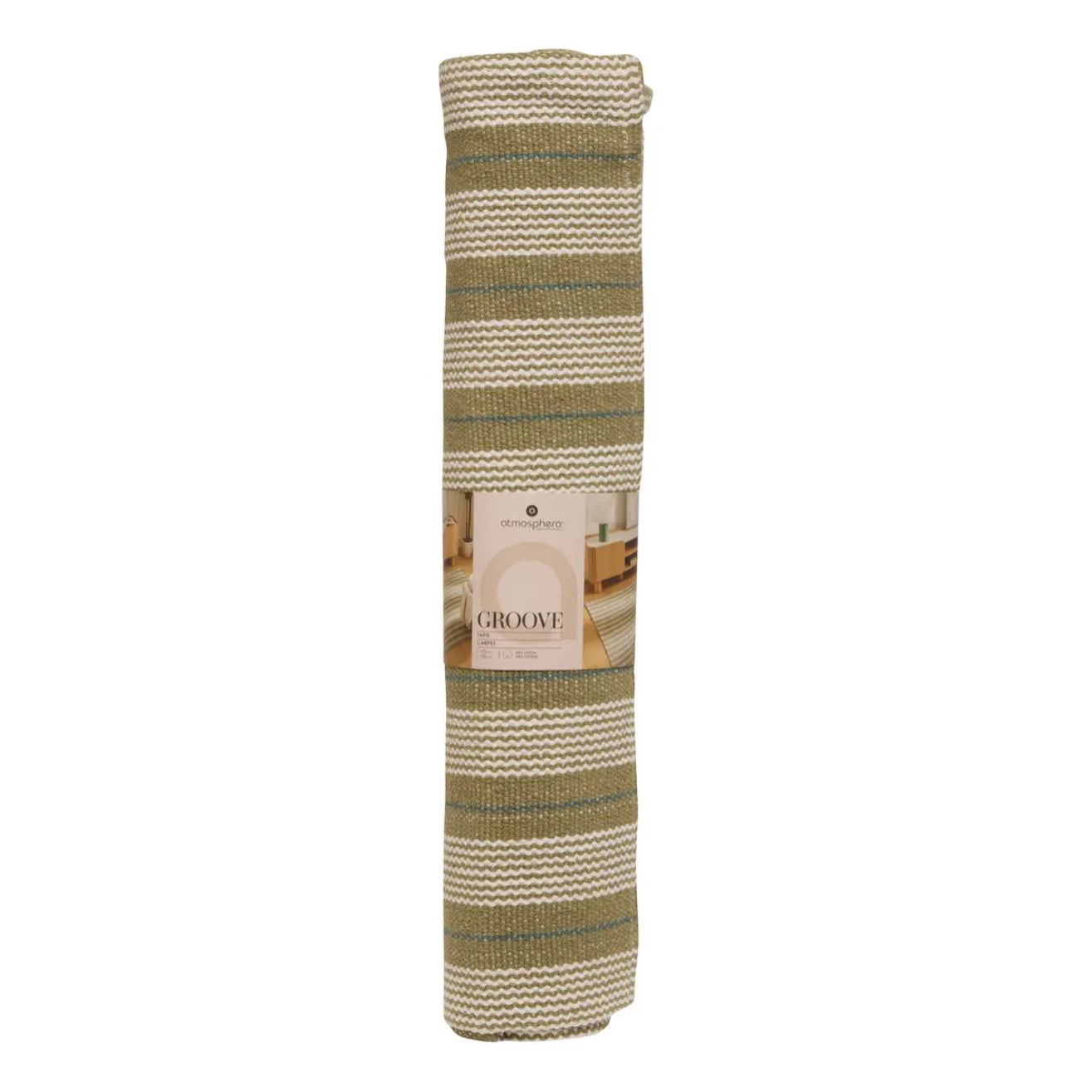 Tapis Groove 170x120cm rayé vert