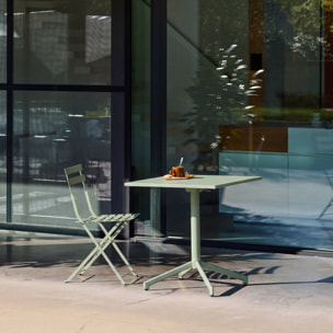 Table de jardin bistrot carrée pliante acier 2 places intérieur/extérieur  CHIARA