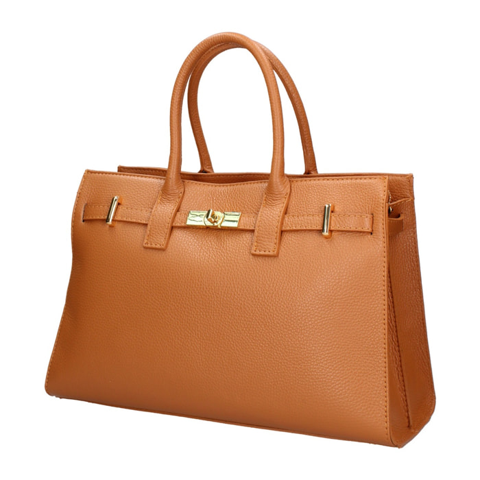 Borsa a mano da donna Made in Italy - Modello Zelia Ultra - 100% pelle - 37.5 x 24.0 x 14.0 cm