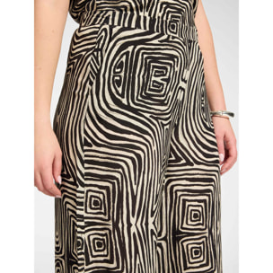 Elena Mirò - Pantalones palazzo estampados en viscosa - Negro