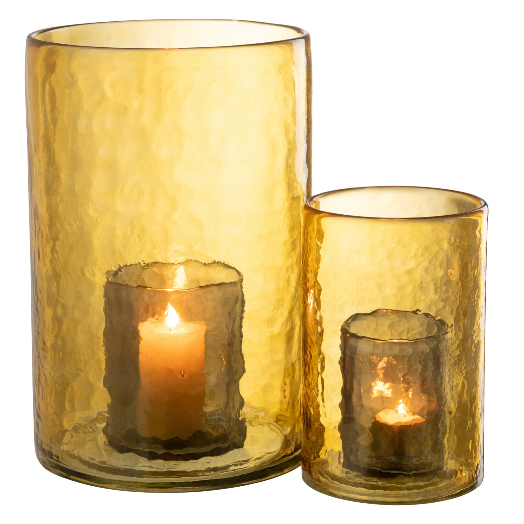 J-Line photophore Double - verre - jaune - large