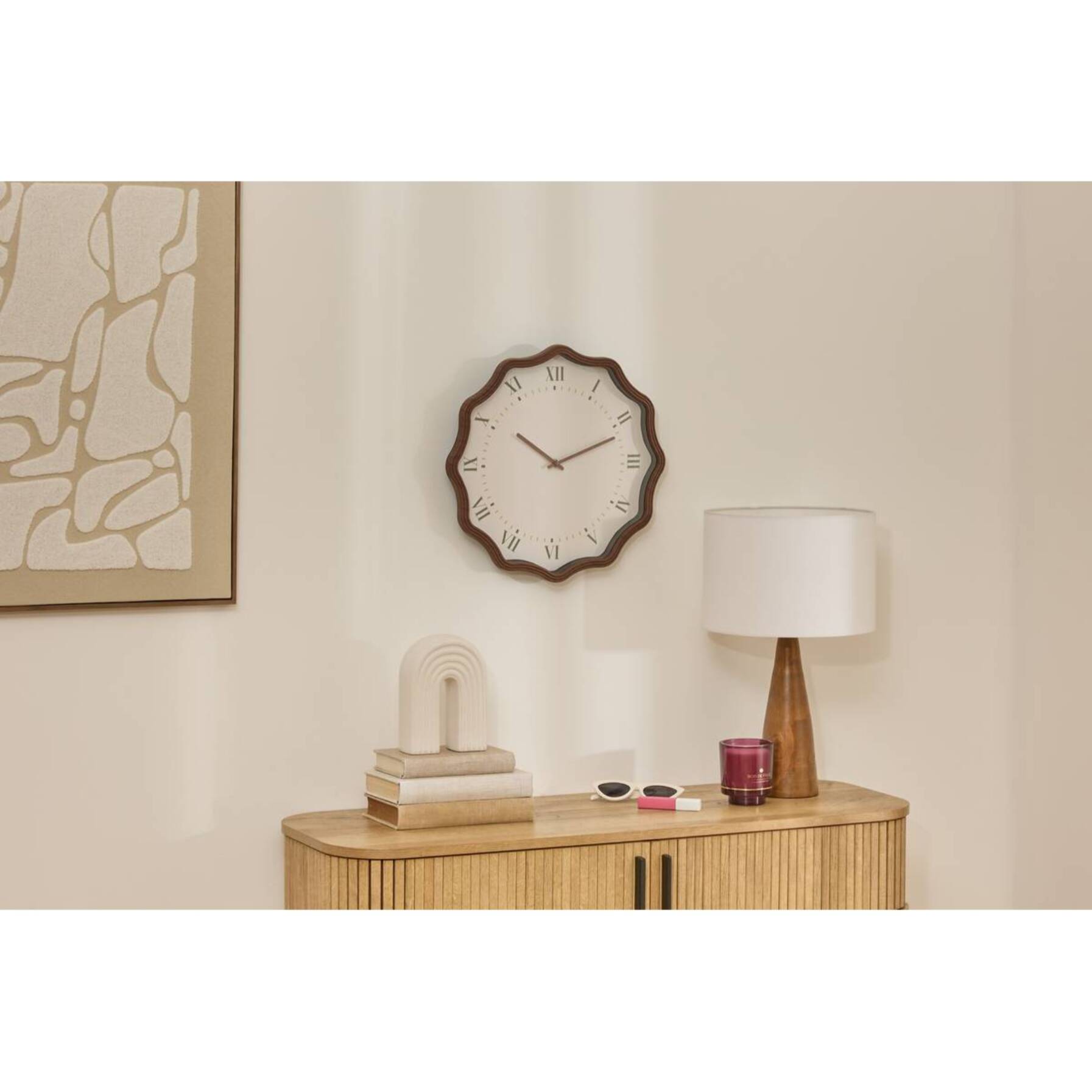 Horloge Mona D.38cm marron